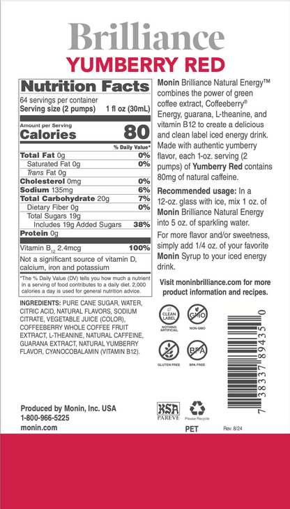 Yumberry Rojo Brilliance Natural Energy Monin