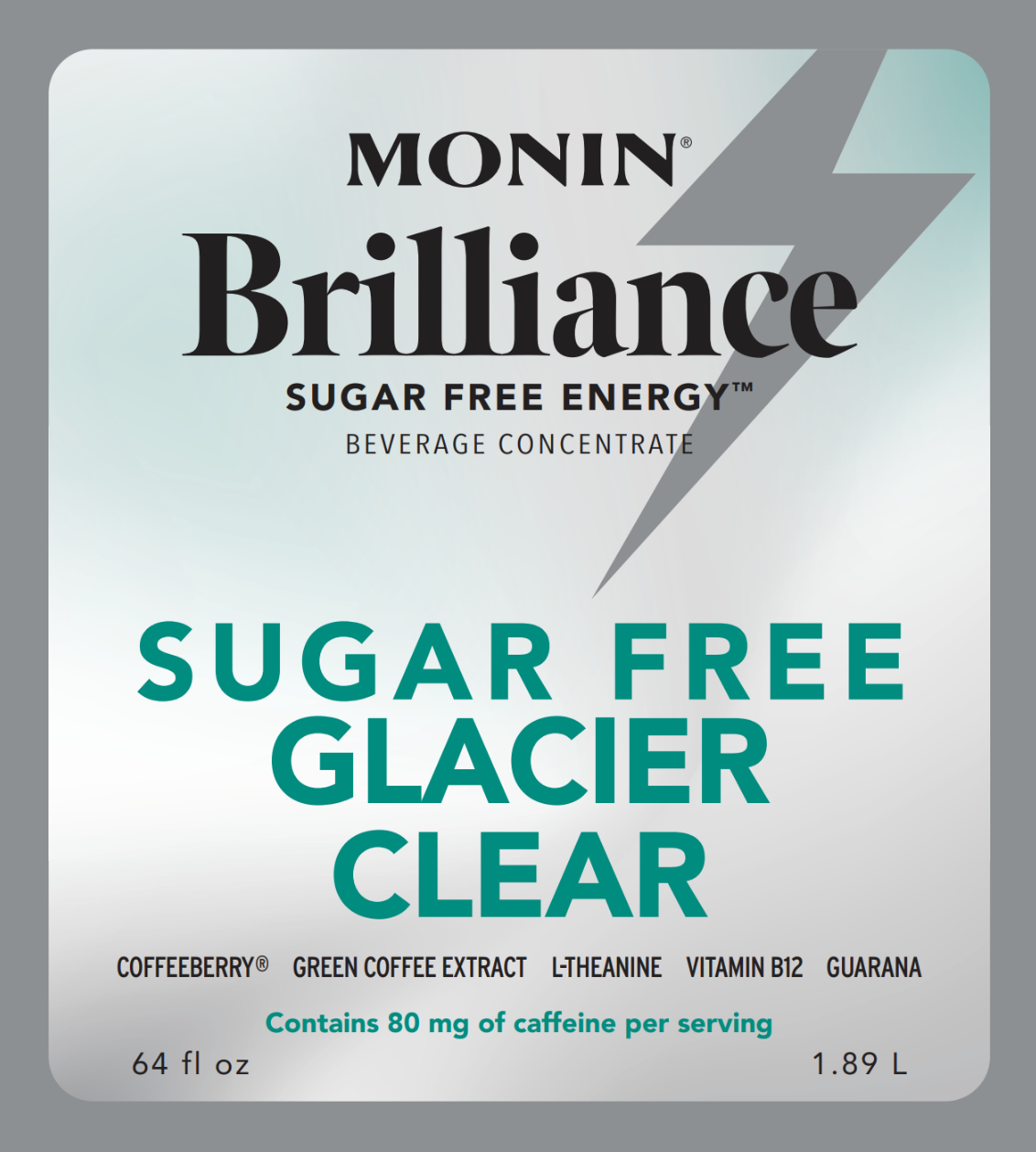 Glaciar Claro Brilliance Energy Sin Azúcar Monin