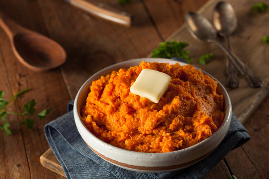 Puré de Camote con Malvavisco Tostado